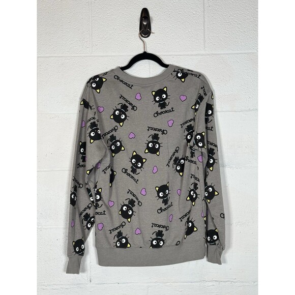 Sanrio Chococat Gray Sweatshirt XS Bioworld‎ Kawaii Hearts Cat Pullover HTF - Picture 2 of 8